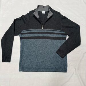 Men's Columbia Sportswear Charcoal and Blue Half-Zip Sweater